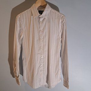 Express 1MX Extra Small Extra Slim Stretch Cotton Button Down Long Sleeve Shirt